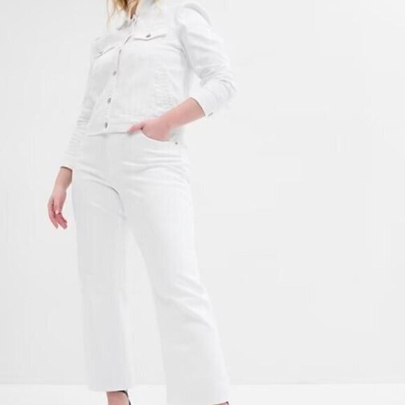GAP High Rise SUPER CUTE White Kick Fit Plus Size 20/35 Jeans RETAIL $80 - Picture 3 of 6